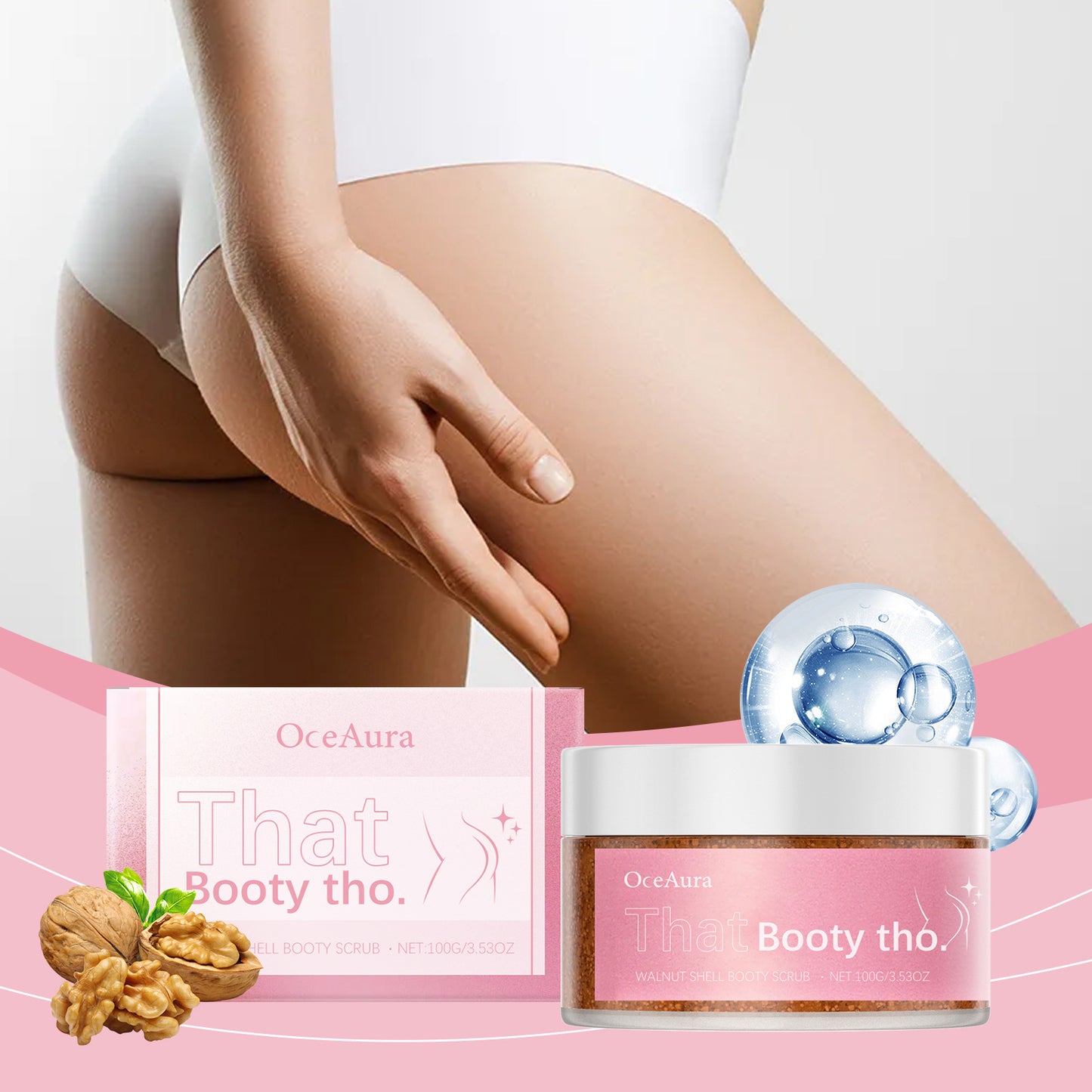 The hip exfoliating scrub gently cleanses the body's dead skin and oothens the skin. Hip care cream